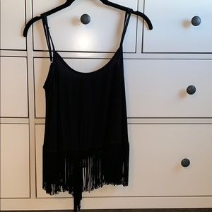 Olivaceous Fringe Tank top